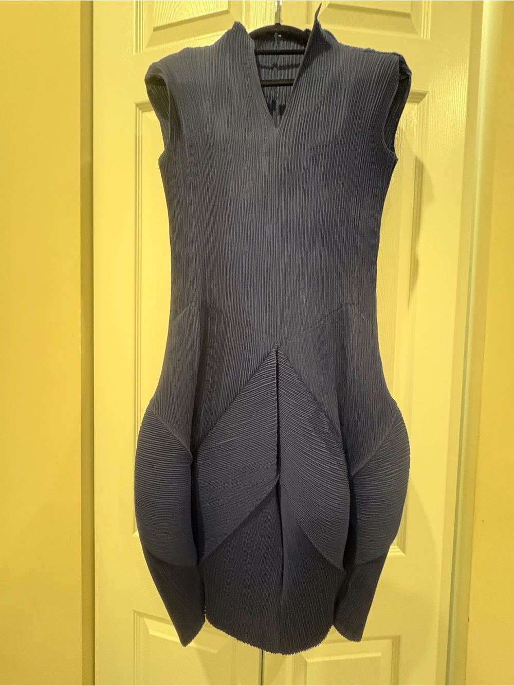 Miyake Inspired Sculptural Pleated Dress | Deep Indigo | Palm Beach